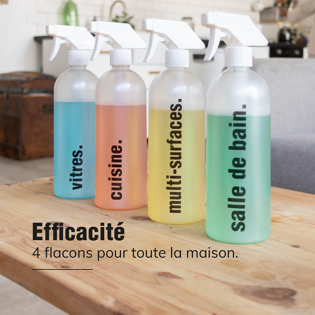 Pack Ménager - Flacons en verre pour produits ménagers écologiques